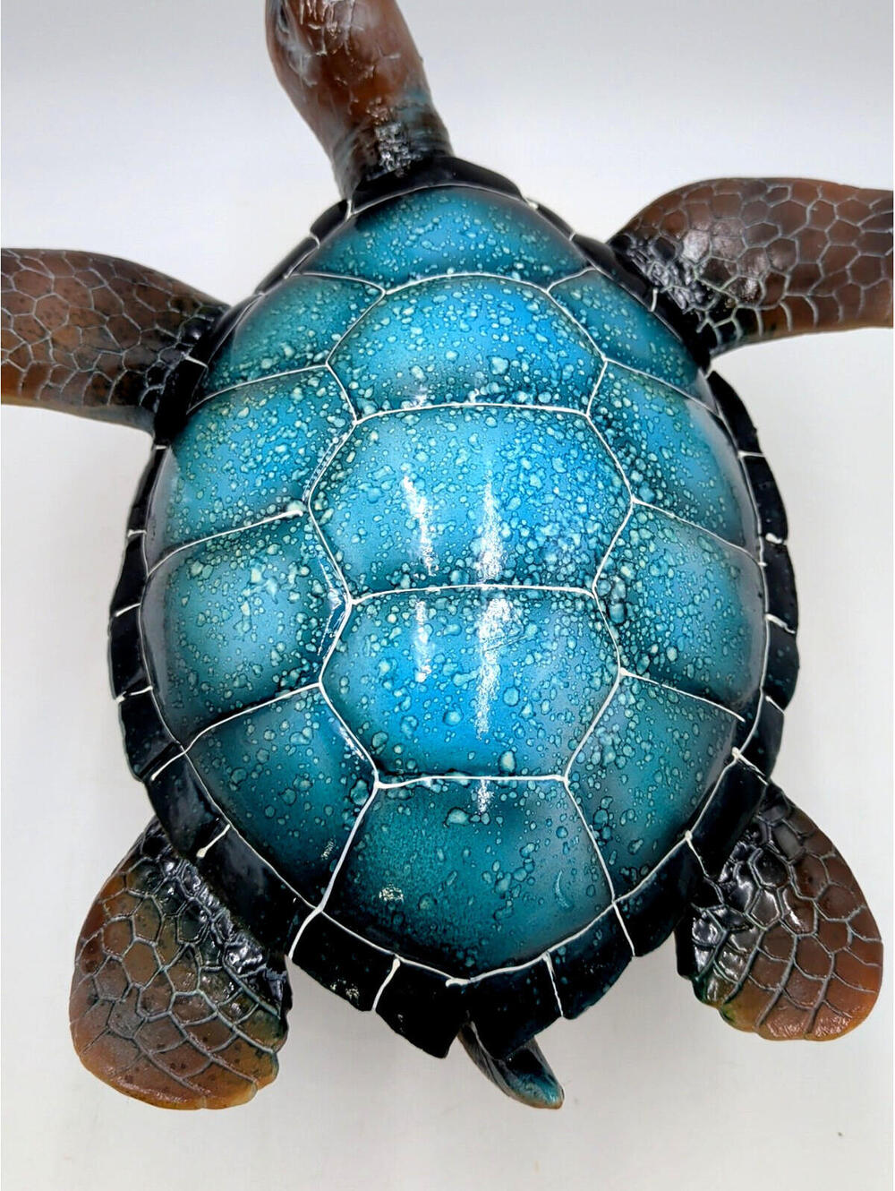 Design Toscano Blue Turquoise Aqua Sea Turtle Medium - Polyresin - 12" x 7" NEW - Picture 7 of 15